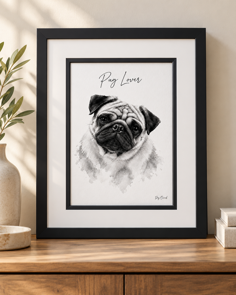 Dog Breed Watercolour Art Print A4